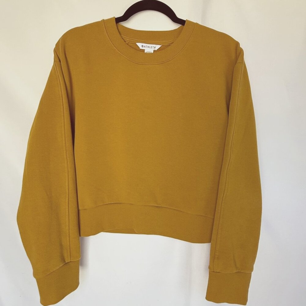 Athleta Fleece Dolman Sleeve Crop Sweatshirt - Size Small